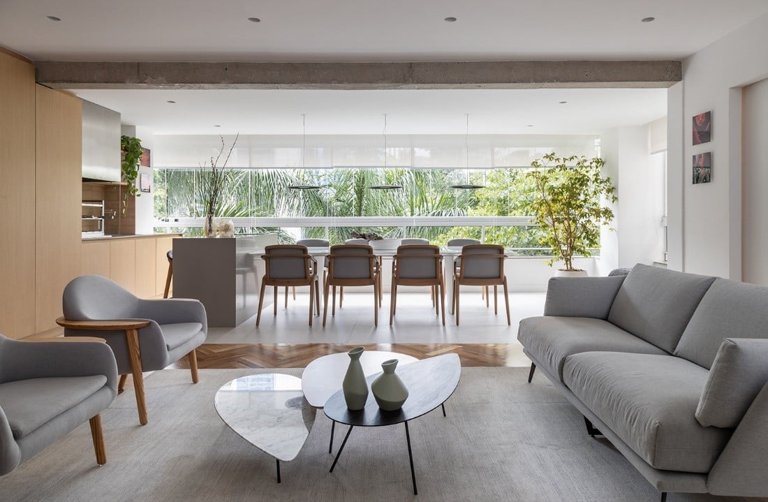 Projeto: As  Arquitetas SP | Sala integrada com espaço gourmet | Apartamento Itaim Bibi